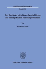 Das Recht Des Mittellosen Beschuldigten Auf Une, Schaum*. Criminal Procedure Recht price
