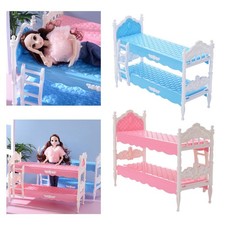 1/12 Dollhouse Bunk Bed Miniature Bunk Bed Simulation Furniture Model Pretend Bunk Bed price
