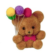 Puppenhaus Flockiert Teddybär mit Ballons Miniatur Spielwarenladen Accessoire Tuin Accessoire price