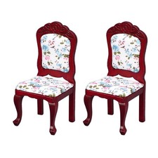 2Pcs 1:12 Dollhouse Miniature Armchair Mahogany Dining Room Chairs Furniture Tuin Armchair price