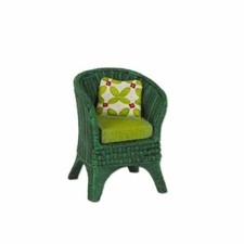 Miniature Fairy Garden Green Wicker Chair 3 inches Tuin Armchair price