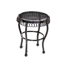 Dolls House Black Wire Wrought Iron Garden Side Table Miniature Patio Furniture Tuin Bijzettafel price