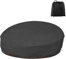 Round Patio Daybed Cover Waterproof 210D Oxford Rattan Sofa Cover Black Tuin Daybed price