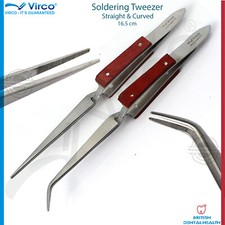 Soldering Tweezers Serrated Tips Fiber Grip Heat Resistant Lab Dental jeweler Tweezers price