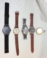 5x MENS WATCHES Wristwatches 1x POCKET WATCH Nice WATCHBANDS LEATHER METAL Wristwatches price