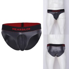 Mens Panties Couple Games Underwear PU Briefs Thong Trunks Shorts Knickers Rave Heren Briefs price