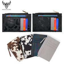 Slim Wallet Card Holder Zip Coin Pocket Womens ID Credit Wallet Faux Fur Leather Dames kaarthouder price