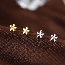 925 Sterling Silver Cute Mini Flower Earrings Women Girls Jewellery Gift UK Goud Oorbellen price