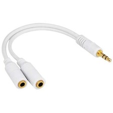 TRIXES White 3.5mm Headphone Earphone Jack Splitter NEW Accessory Cable Adaptor Headphone Accessoire price