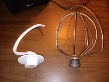 (2) Kitchen Aid Mixer Attachments Bubble Whisk Dough Hook New 4.5/5 Quart Dough Mixer price