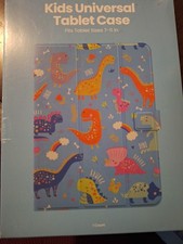 Kids Universal Tablet Case 7-11" Dinosaurs Blue Folio Stand NEW Imperfect Box Tablet hoes price