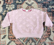 Pink Heart Embroidered Textured Pullover Jumper Baby Girl Sweatshirt 4-6 Months Baby sweatshirt price