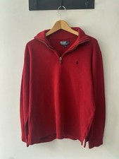 Polo Ralph Lauren half zip sweater red – Size M – classic vintage Heren trui & vest & gebreide kleding price