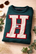 Groene Tommy Hilfiger trui in maat 176. Heren trui & vest & gebreide kleding price
