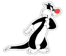 7x6cm 6pcs Sylvester the cat Vinyl Stickers Laptop Mobile Phone Books Waterproof Laptop Accessoires price