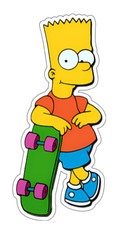 7x4cm 6pcs Bart Simpson Vinyl Stickers Laptop Mobile Phone Books Waterproof Laptop Accessoires price
