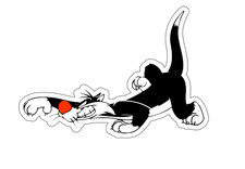 9x6cm 6pcs Sylvester the cat Vinyl Stickers Laptop Mobile Phone Books Waterproof Laptop Accessoires price