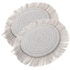 2Pcs Woven Placemats Heat Resistant Placemat Desktop Woven Coaster Cup Mat Placemat price