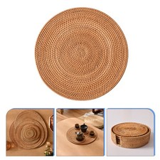 4pcs Rattan Placemat Handmade Woven Cup Cushion Heat Insulation Woven Coaster Placemat price
