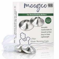 MOOGCO Silver Nursing Cups  999k Silver Nipple Shields for Breastfeeding  Mos... Breast Pads & Protectors price