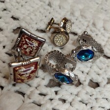 Vtg Lot 2 Swank & 1 Hickok Cufflinks Mesh Wrap Blue Cabochon Luxury Designer Cufflinks price