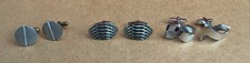 Three pairs of vintage metal silvertone cufflinks Cufflinks price