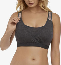 Freya Chi Charcoal Grey Nursing Bra Drop Cups Soft Wrap Front Full Coverage Top Nursing Bra price