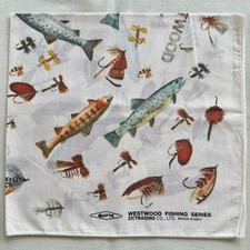 Vintage Bandana FISHING~Flies Lure Angler Outdoor Hunting Cotton Handkerchief 22 Bandana (Outdoor) price