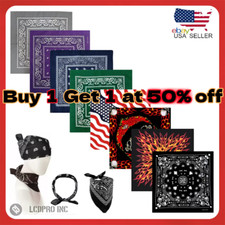Bandana 100 Cotton Paisley Print Double-Sided Scarf Head Neck Face Mask 22"X22" Bandana (Outdoor) price