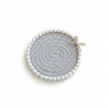 Heat-Insulation Mat with Pearl Edge Handwoven Trivet Washable for Tea Party Trivet price