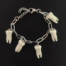 Trendy Unique Stainless Steel Bracelet Teeth Charm Bracelet Gothic Bracelet Steel Armband price