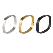 Square Design Stainless Steel Couples Bracelet Simple Steel Armband price