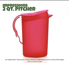 Tupperware Impressions 2L / 2Q Refrigerator Pitcher Red BRAND NEW Pitcher price