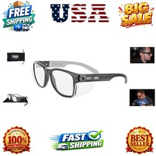 Y50 Safety Glasses for Construction | Black Frame — 1 Pair, Clear Lens | Side... Outdoor Glasses price