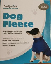 COMPANION PET PRODUCTS. DOG FLEECE WITH SLEEVES. SIZE SMALL. BLUE. IN BOX. Pet producten price