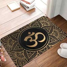Golden Om Mandala Doormat Floor Door Kitchen Bath Mat Buddhism Aum Yoga Doormat price
