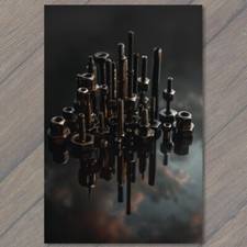 STICKER City Made From Screws Nuts Bolts Nails Hardware Reflection Strange Fun Screws, Nails, Noten price
