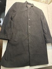 Hathaway Platinum Mens Wool Cashmere Overcoat 46R Black Dressy Classic Old Money Heren overjas price