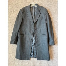 Banana Republic Mens Charcoal Grey Wool Blend 3-Button Overcoat Car Coat Heren overjas price