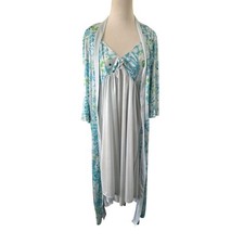 Lati Fashion Intimates Blue Floral Nightgown and Robe Set XL Womens Loungewear Dames nachtjapon en badjas price
