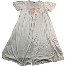VTG Gilead Womens Lace Trim Short Sleeve Nightgown Robe Button Front Small Dames nachtjapon en badjas price