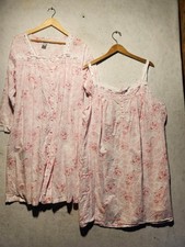 ONLY NECESSITIES WOMENS FLORAL NIGHTGOWN & ROBE SET Sz 26/28 2X FLOWY LINGERIE Dames nachtjapon en badjas price