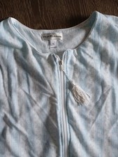 Miss Elaine Robe Nightgown Womens Sz XL Floral Short Sleeve Full Zip 100% Cotton Dames nachtjapon en badjas price