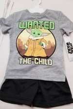 Star Wars "Wanted The Child" Mandalorian Baby Yoda T-shirt & Shorts Size: 4T Baby Kleding Set price