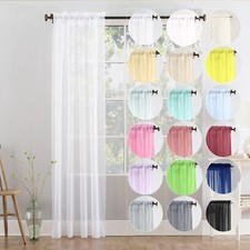 A single panel of high quality Voile Curtain Slot Top solid sheer +tie backs Baby Kamer Gordijn price