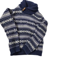 Kids Nordic Fair Isle Collar Sweater Blue Snowflake Cotton Wooden 5T Christmas Jongens truien, vesten & knitwear price