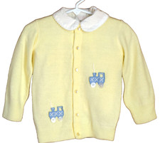 VINTAGE 1970'S BOY'S 2T BARONET KNITWEAR WODRIANSKY'S YELLOW CARDIGAN SWEATER Jongens truien, vesten & knitwear price