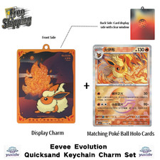 Pokemon TCG Chinese-Exclusive Eevee Pack Flareon Display Charm & Holo Card Set Kantoor Set price
