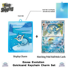 Pokemon TCG Chinese-Exclusive Eevee Pack Vaporeon Display Charm & Holo Card Set Kantoor Set price