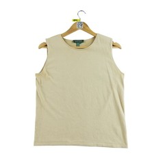 Lauren Ralph Lauren Mouwloos Dames T-shirt Beige Maat L #QWE1852 Dames T-shirt price